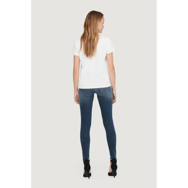 Only Blue Cotton Skinny Jeans - ONLBLUSH MID SK ANK RW REA422