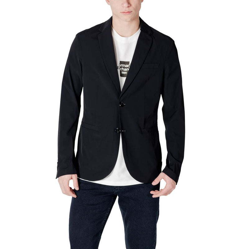 Armani Exchange Black Cotton Blazer for Men - Model 8NZG49 ZNYZZ