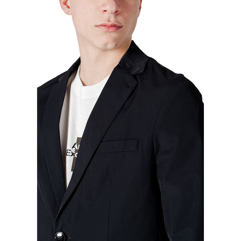 Armani Exchange Black Cotton Blazer for Men - Model 8NZG49 ZNYZZ