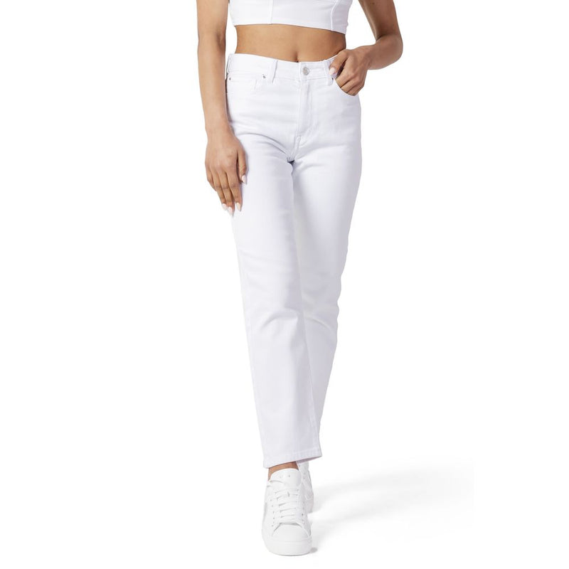 Only White Cotton Mom Jeans for Women - ONLEMILY STRETCH