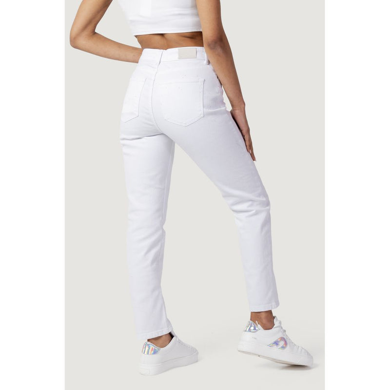 Only White Cotton Mom Jeans for Women - ONLEMILY STRETCH