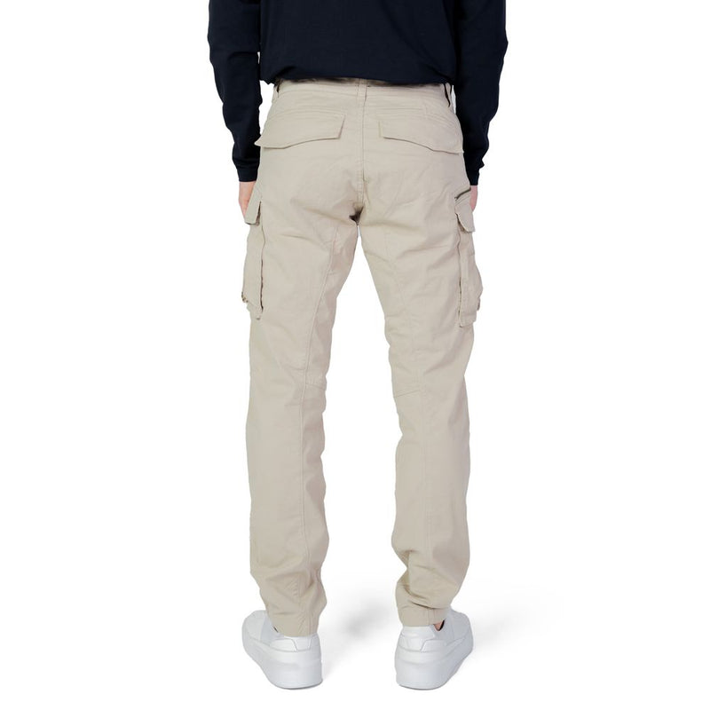 Replay JOE Beige Cotton Cargo Pants for Men