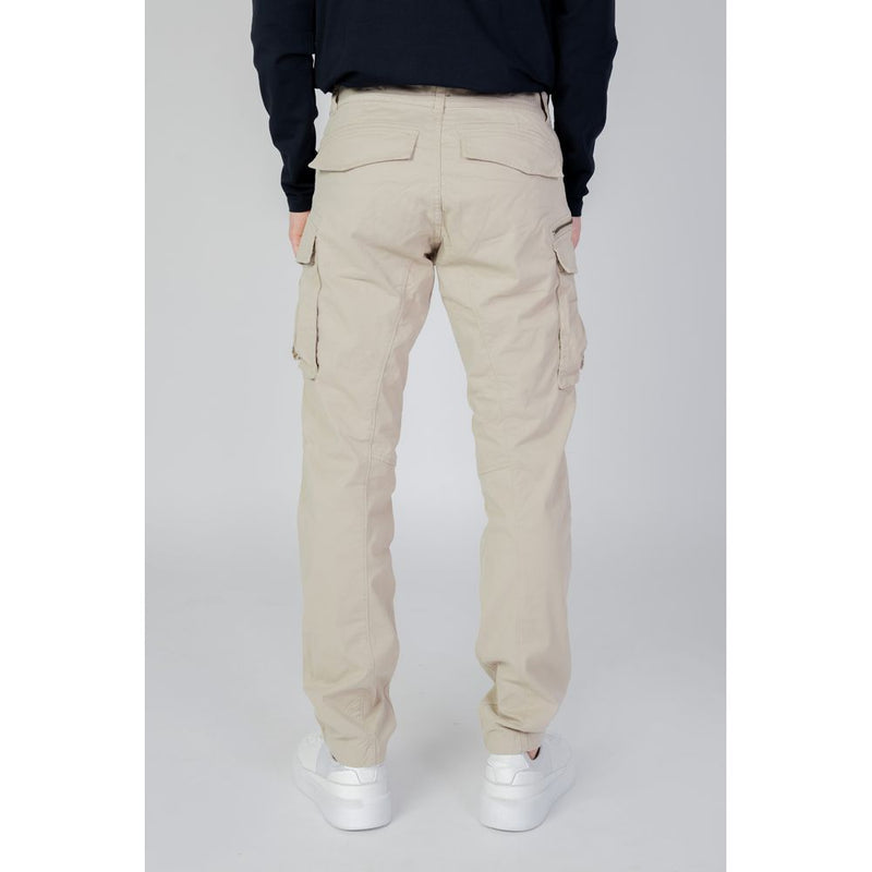 Replay JOE Beige Cotton Cargo Pants for Men