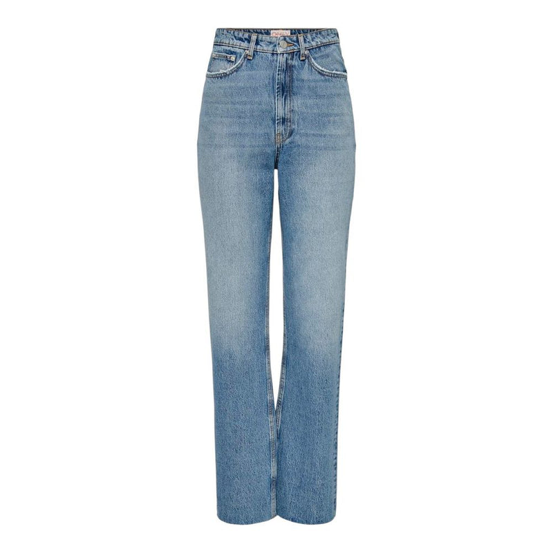 Only Light Blue Cotton Relaxed Fit Jeans for Women