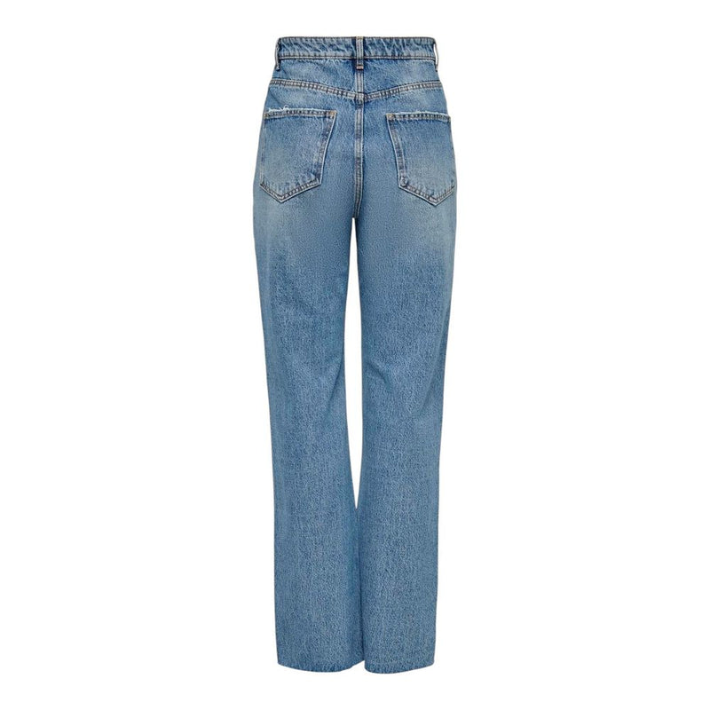 Only Light Blue Cotton Relaxed Fit Jeans for Women