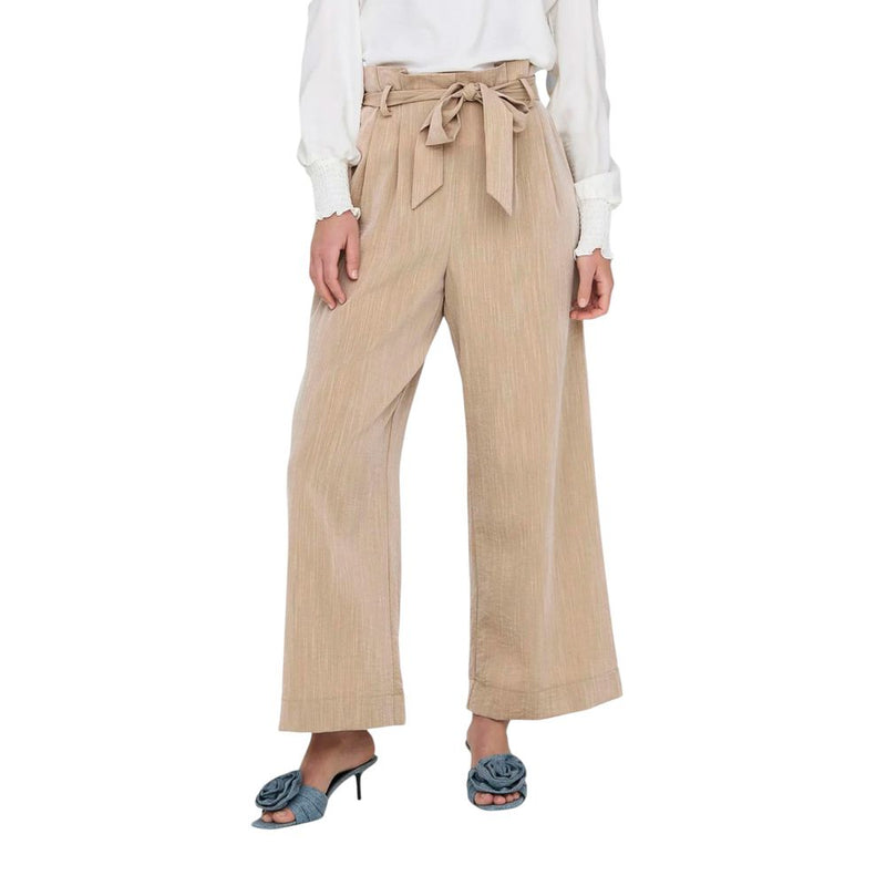 Only Onlmarsa Solid Paperbag Wvn Noos Beige Casual Pants
