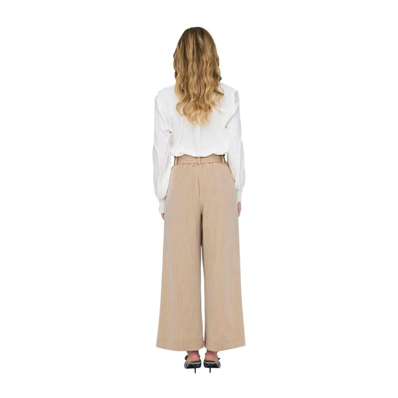 Only Onlmarsa Solid Paperbag Wvn Noos Beige Casual Pants