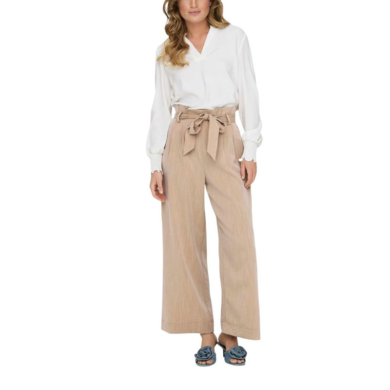 Only Onlmarsa Solid Paperbag Wvn Noos Beige Casual Pants