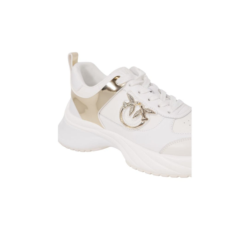 PINKO ARIEL 02 TUMBLED White Leather Sneakers for Women