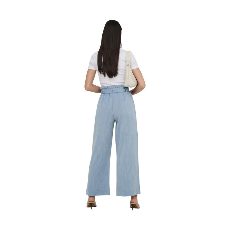 Only Onlmarsa Blue Viscose Casual Pants for Women