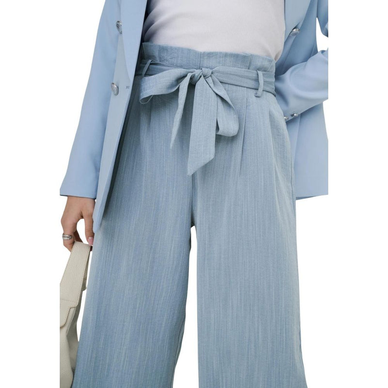 Only Onlmarsa Blue Viscose Casual Pants for Women