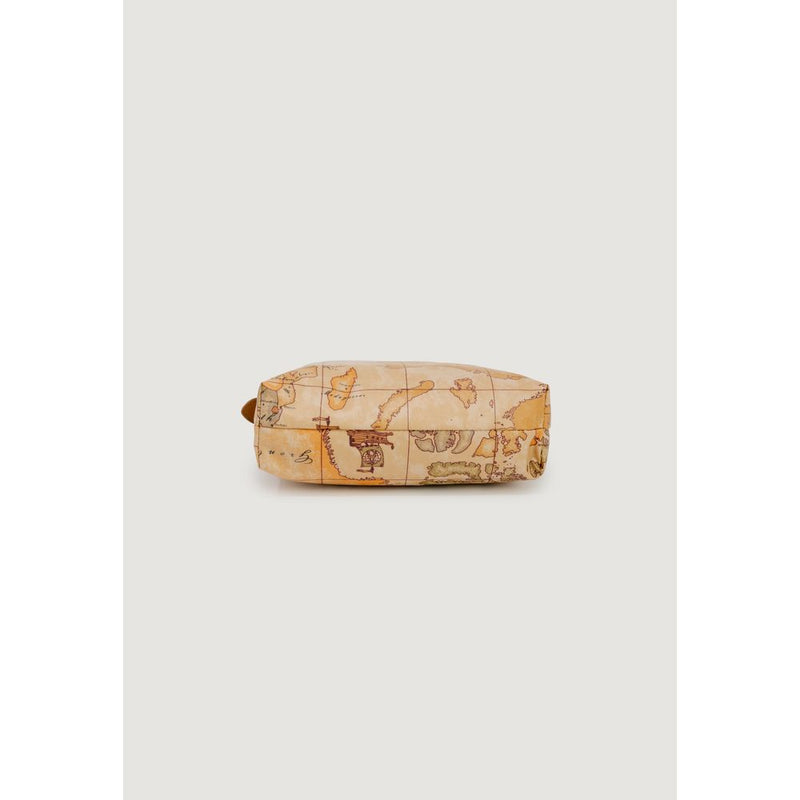 Alviero Martini Prima Classe Beige Clutch Bag with Map Print