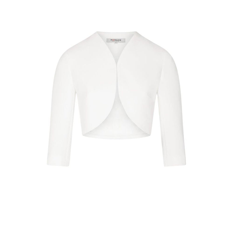 Morgan De Toi White Polyester Sleeveless Jacket for Women