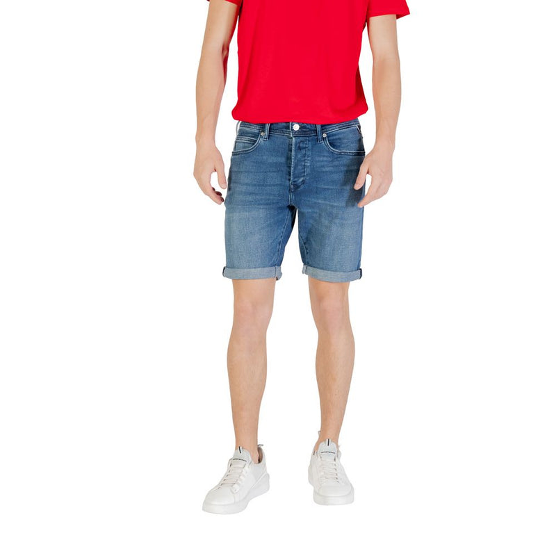 Replay MA981Y.000.261 C39 Blue Cotton Bermuda Shorts for Men