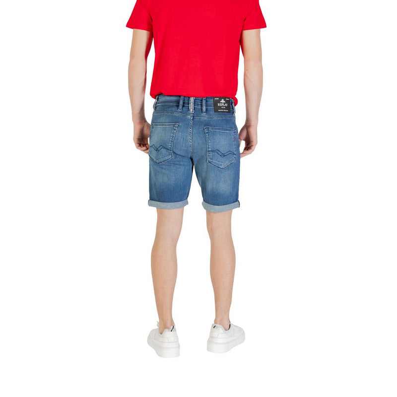 Replay MA981Y.000.261 C39 Blue Cotton Bermuda Shorts for Men