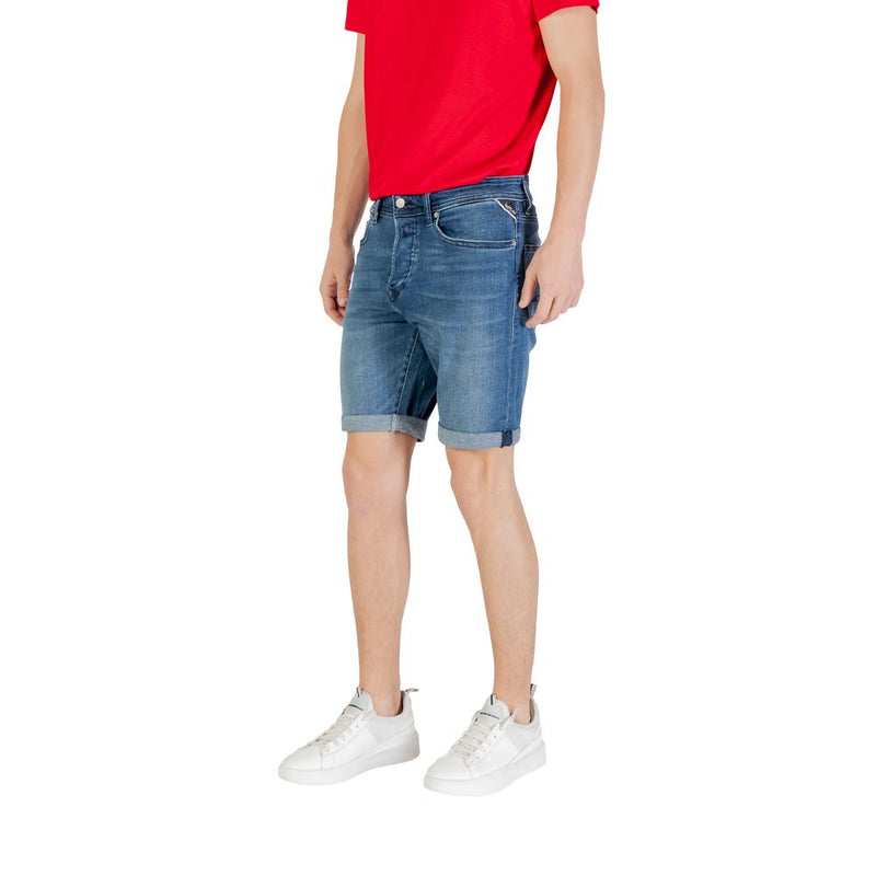 Replay MA981Y.000.261 C39 Blue Cotton Bermuda Shorts for Men