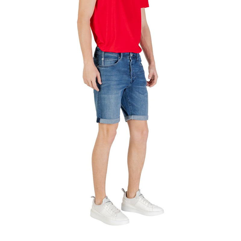 Replay MA981Y.000.261 C39 Blue Cotton Bermuda Shorts for Men