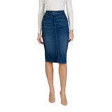 Morgan De Toi Blue Cotton Long Skirt