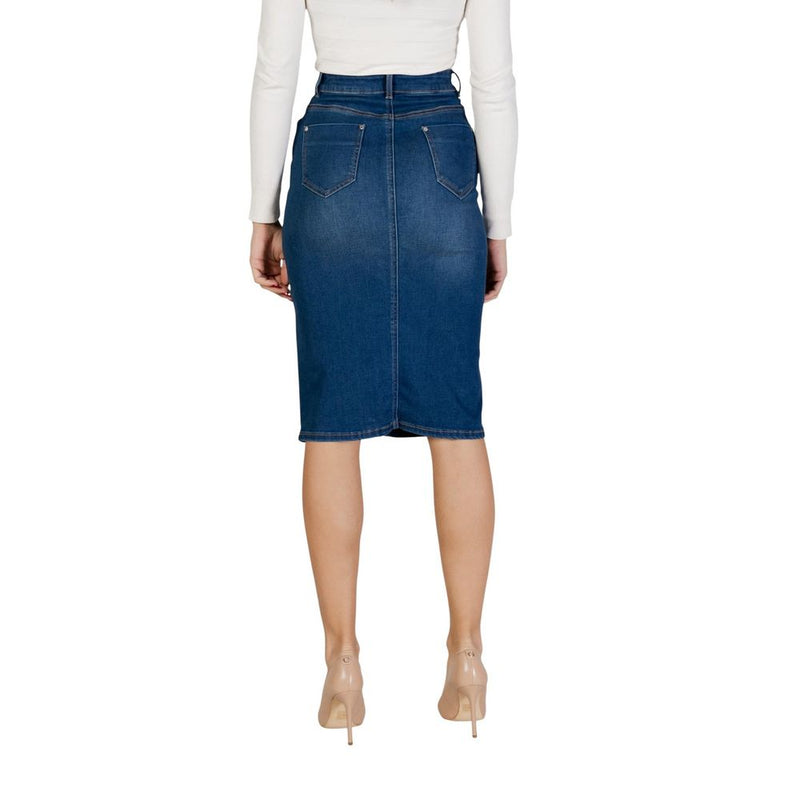 Morgan De Toi 241-JAPA Blue Cotton Long Skirt for Women
