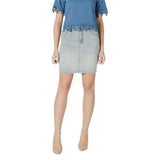 Morgan De Toi Blue Cotton Mini Skirt