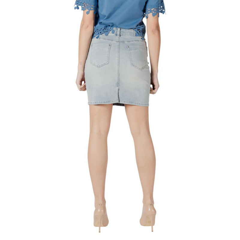 Morgan De Toi 241-JULIE Mini Jupe en Coton Bleue