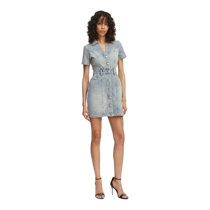 Morgan De Toi Blue Cotton Midi Dress - Modern Elegance