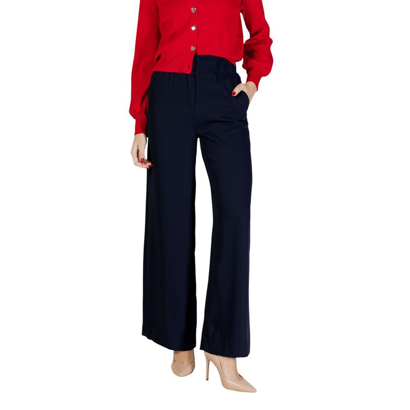 Morgan De Toi 242-PBIRD Blue Polyester Casual Pants for Women