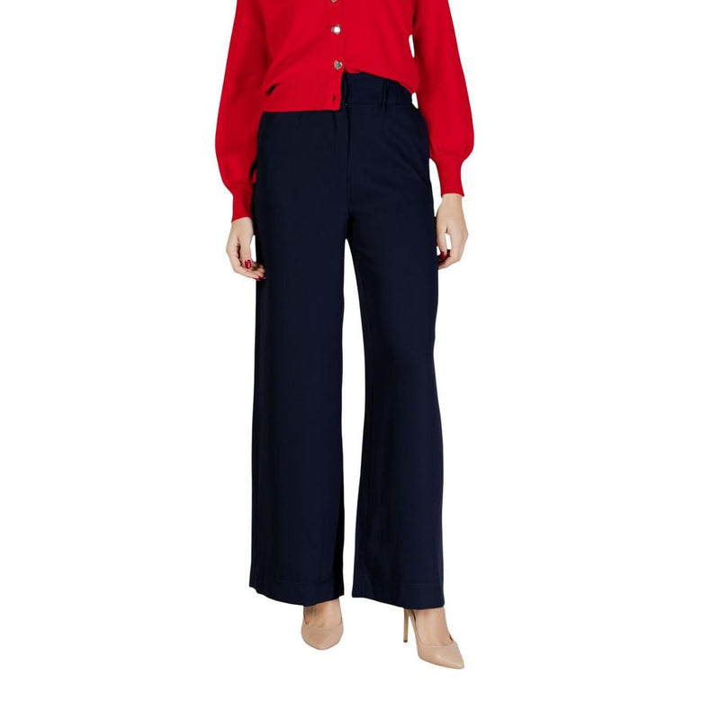 Morgan De Toi 242-PBIRD Blue Polyester Casual Pants for Women