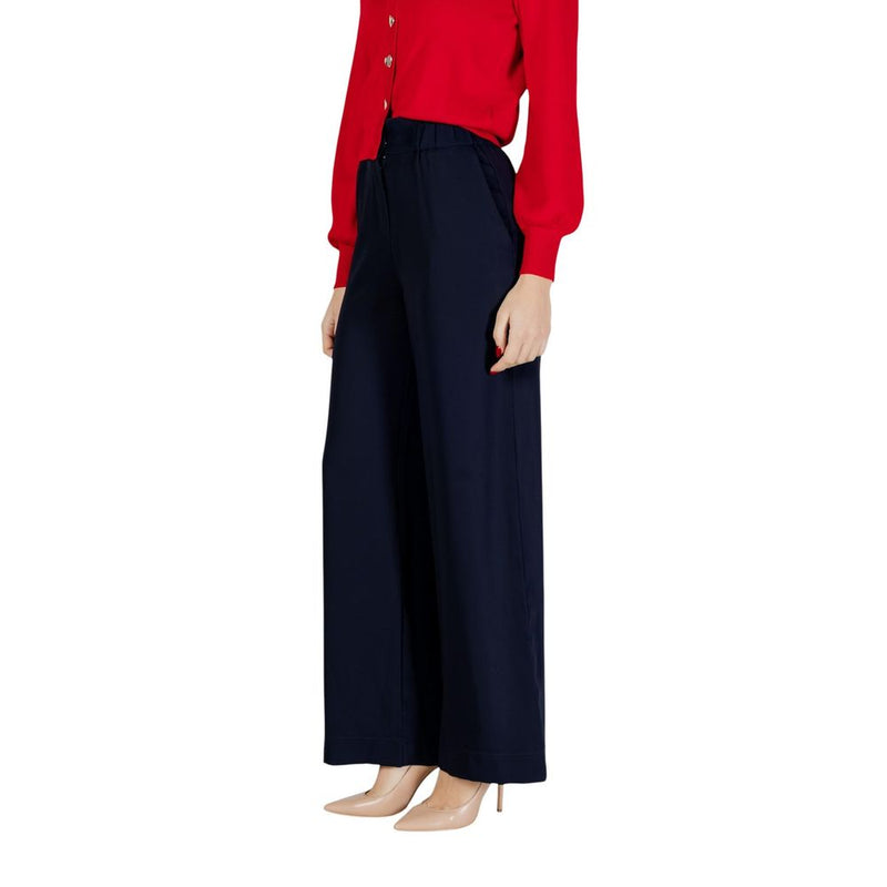 Morgan De Toi 242-PBIRD Blue Polyester Casual Pants for Women