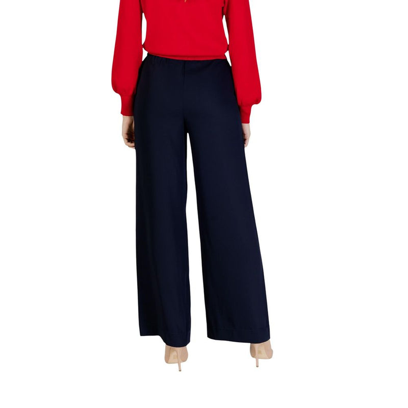 Morgan De Toi 242-PBIRD Blue Polyester Casual Pants for Women