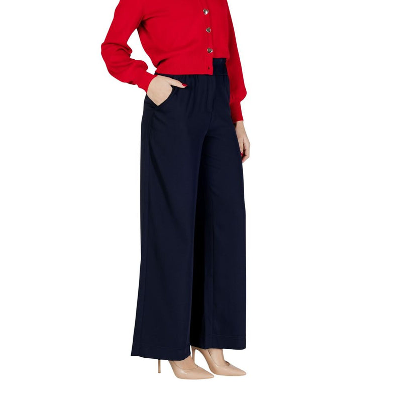 Morgan De Toi 242-PBIRD Blue Polyester Casual Pants for Women