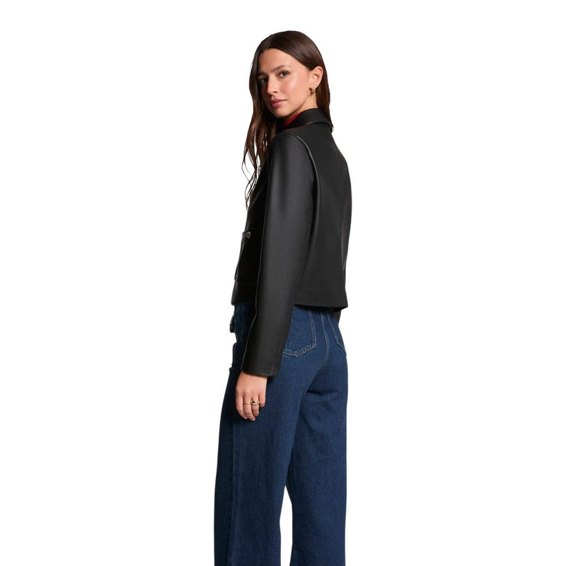 Morgan De Toi Black Polyurethane Jacket for Women