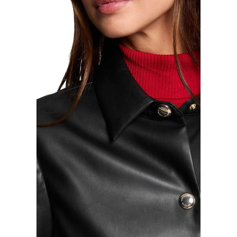 Morgan De Toi Black Polyurethane Jacket for Women