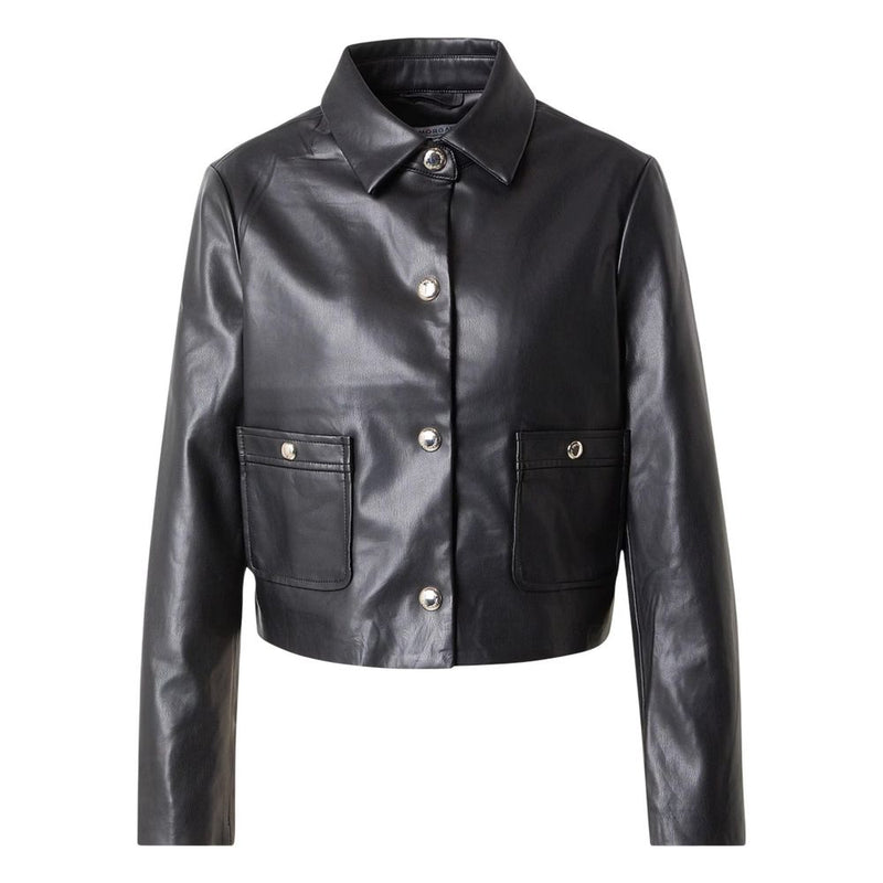 Morgan De Toi Black Polyurethane Jacket for Women