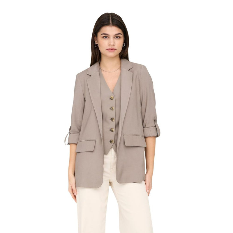 Only ONLARIS LIFE Beige Viscose Blazer for Women