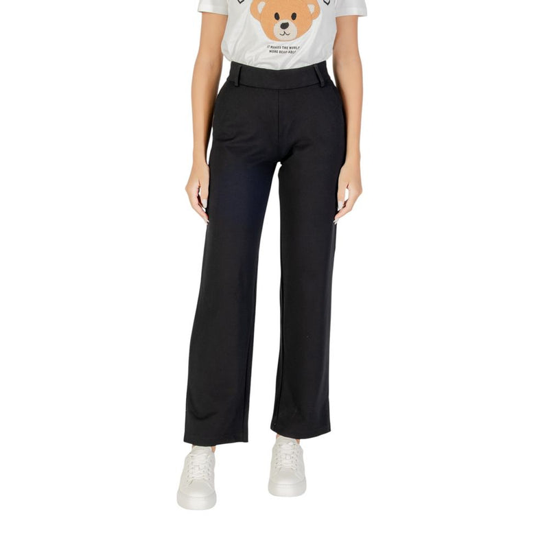 Only ONLPOPTRASH LIFE MW Straight Black Viscose Casual Pants