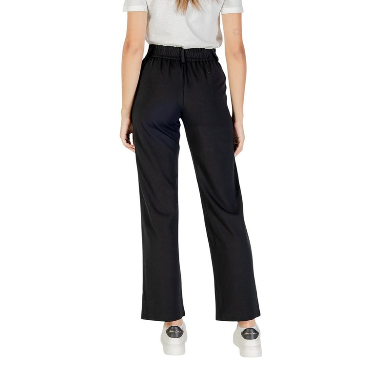 Only ONLPOPTRASH LIFE MW Straight Black Viscose Casual Pants