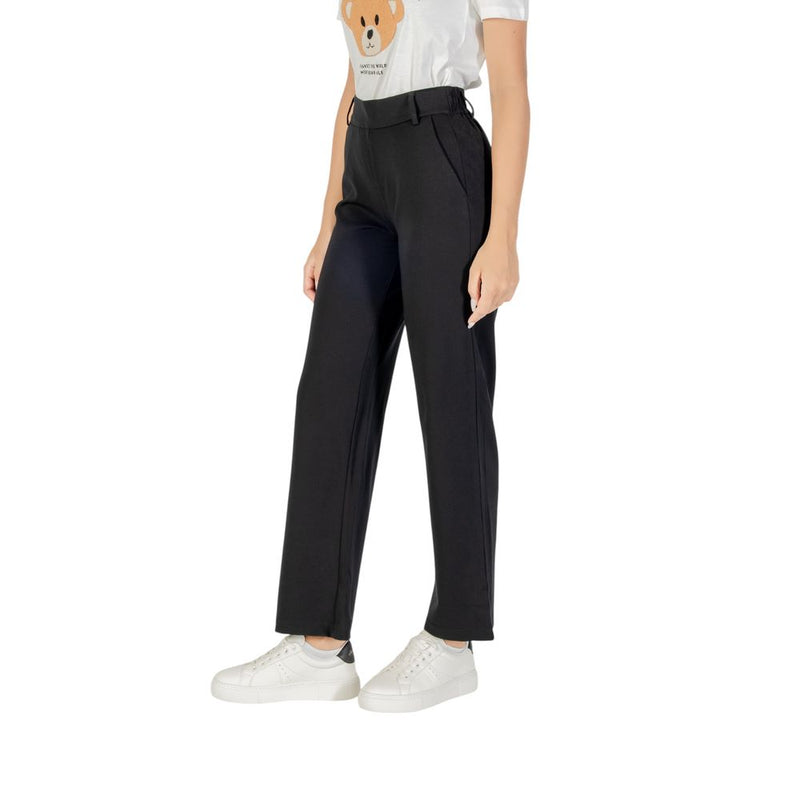 Only ONLPOPTRASH LIFE MW Straight Black Viscose Casual Pants