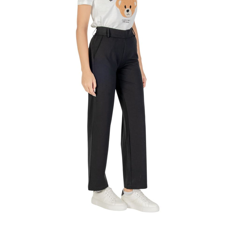 Only ONLPOPTRASH LIFE MW Straight Black Viscose Casual Pants
