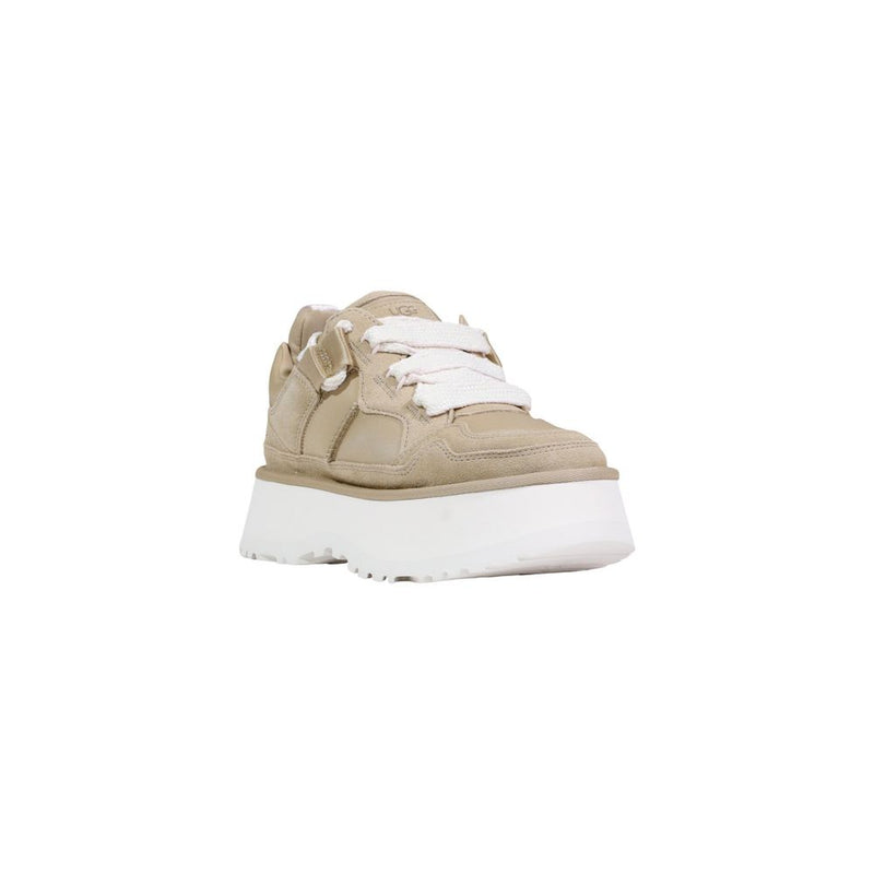 UGG W ASTROMEL Beige Leather Ankle Boots for Women
