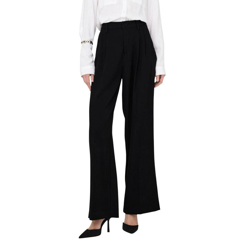 Jacqueline De Yong Pantalon Casual Noir en Viscose
