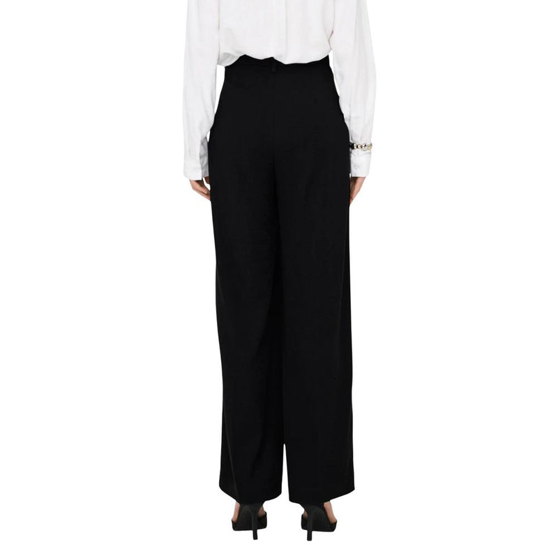 Jacqueline De Yong Pantalon Casual Noir en Viscose