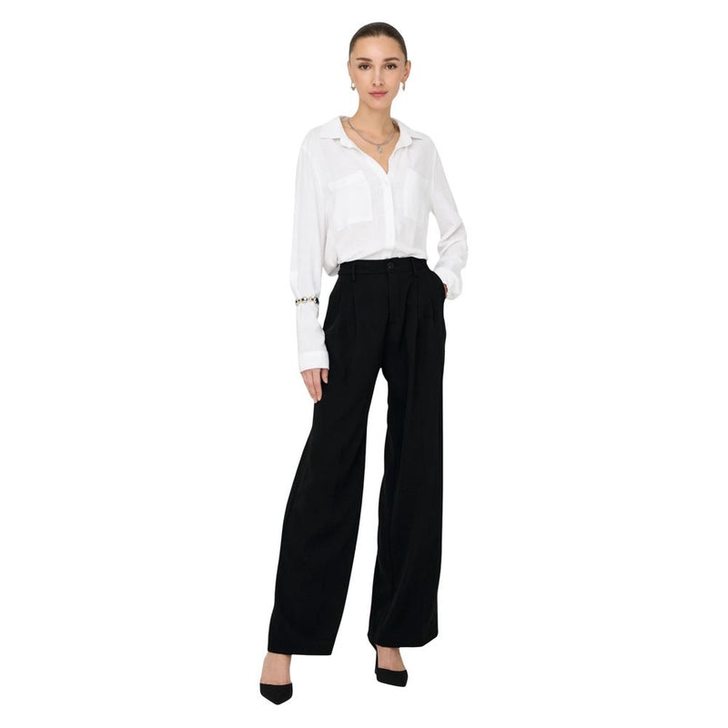Jacqueline De Yong Pantalon Casual Noir en Viscose
