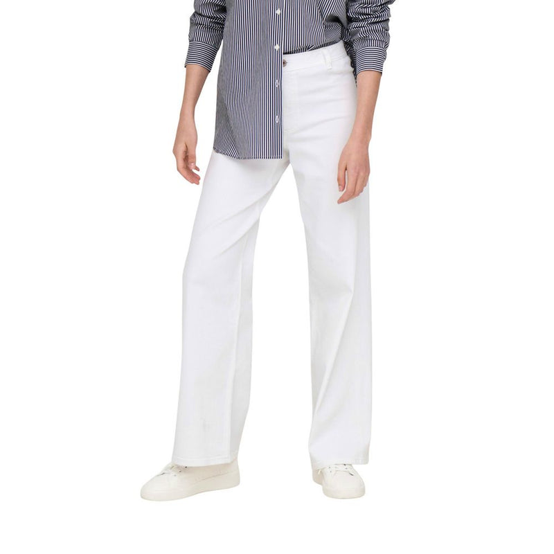 Jacqueline De Yong Jdyiris White Cotton Flared Pants for Women