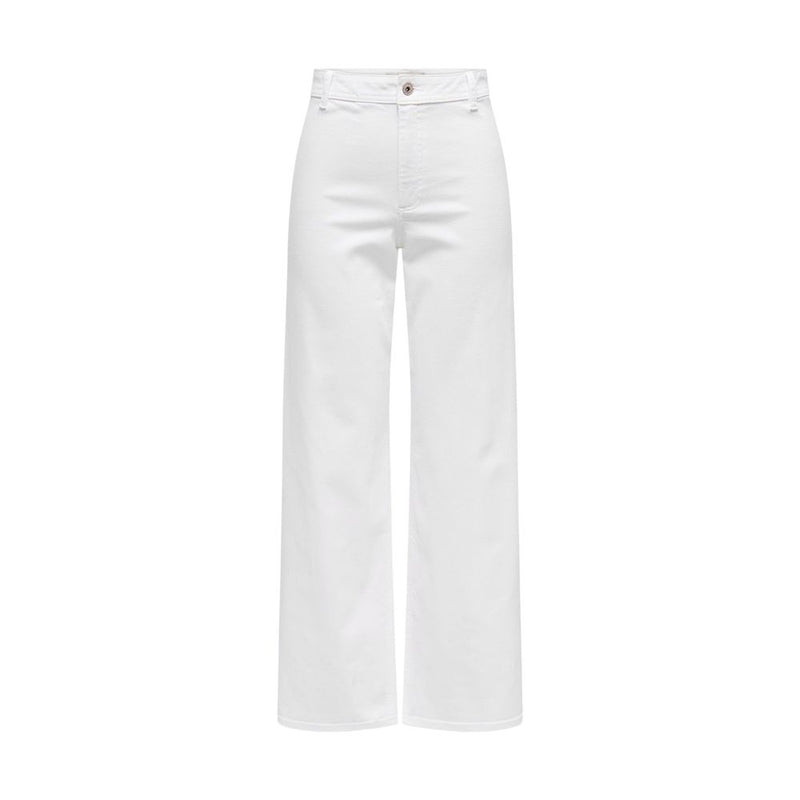 Jacqueline De Yong Jdyiris White Cotton Flared Pants for Women