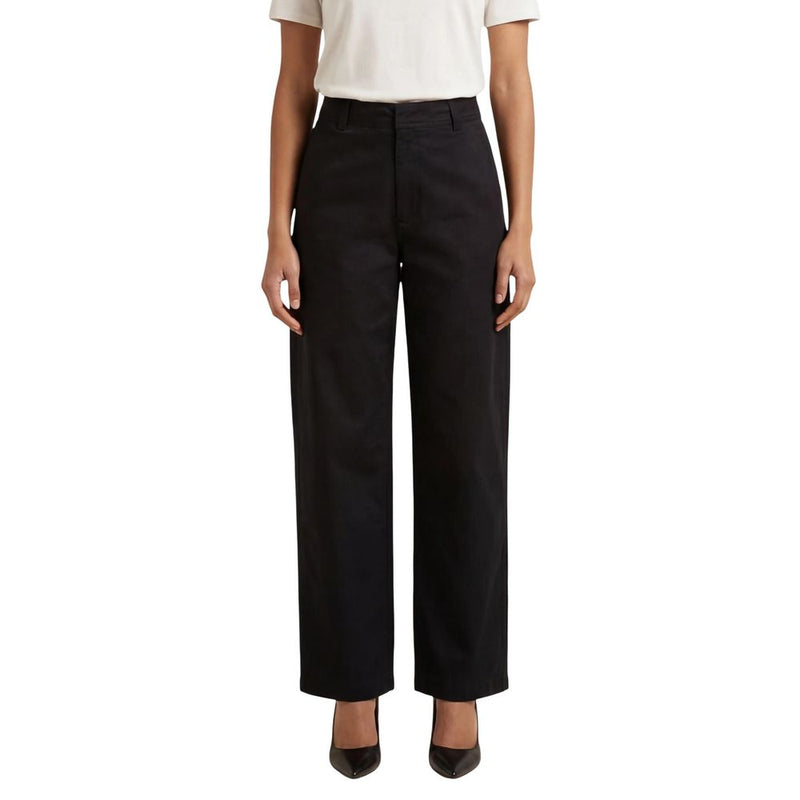 Jacqueline De Yong Jdyselma Hw Barrel Pant - Black Cotton Casual Pants