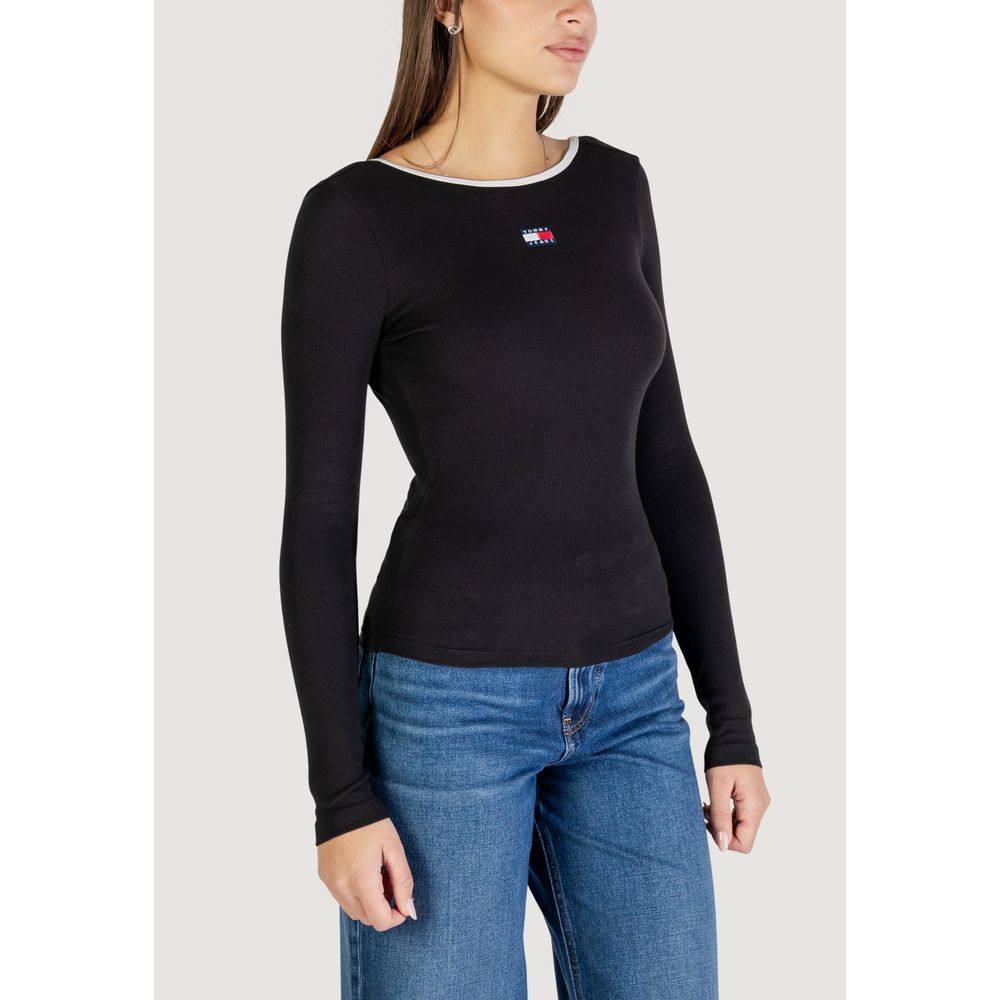 Tommy Hilfiger Jeans Black Recycled Cotton Long Sleeve T-Shirt