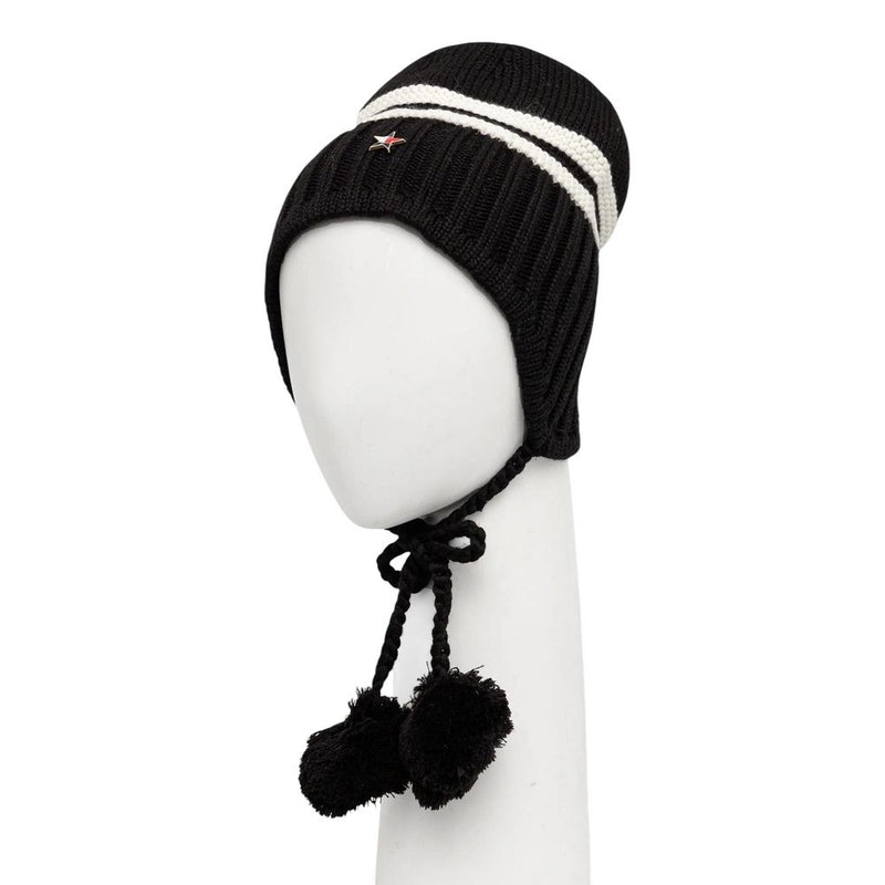 Tommy Hilfiger Jeans Black And White Recycled Wool Cap