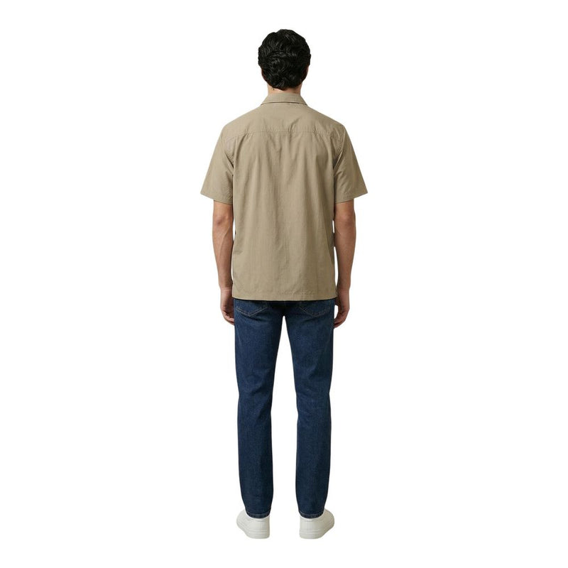 Armani Exchange Beige Cotton Short-Sleeve Shirt for Men