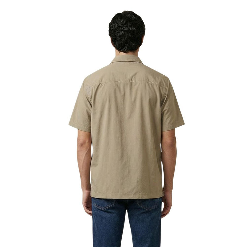 Armani Exchange Beige Cotton Short-Sleeve Shirt for Men